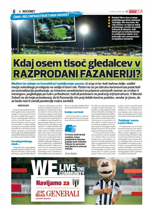 Kdaj osem tisoč gledalcev v razprodani Fazaneriji? To se sprašujejo v Ekipi. Kdaj osem tisoč gledalcev v razprodani Fazaneriji? To se sprašujejo v Ekipi.