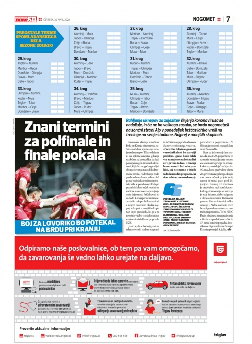 Pokalni finale se seli na Brdo pri Kranju. Pokalni finale se seli na Brdo pri Kranju.