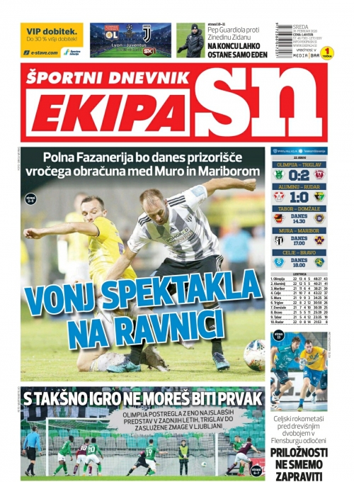 Naslovnica Ekipe je posvečena prekmursko štajerskemu derbiju. Naslovnica Ekipe je posvečena prekmursko štajerskemu derbiju.