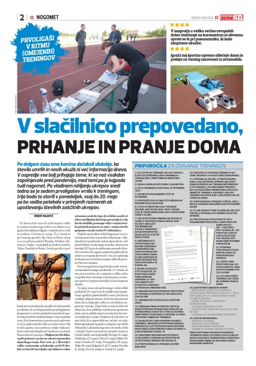 Priporočila za izvajanje treningov. Priporočila za izvajanje treningov.