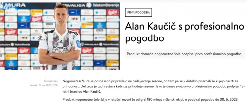 Alan Kaučič je podpisal pogodbo z Muro do 30. junija 2023. Alan Kaučič je podpisal pogodbo z Muro do 30. junija 2023.