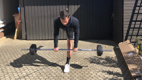 Alen Kozar opravlja vaje v času rehabilitacije. Alen Kozar opravlja vaje v času rehabilitacije.