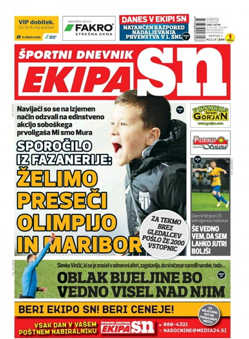 Naslovnica Ekipe, 30. maja 2020 Naslovnica Ekipe, 30. maja 2020