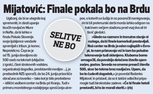 Finale pokala Slovenije 2019/2020 bo na Brdu pri Kranju. Finale pokala Slovenije 2019/2020 bo na Brdu pri Kranju.