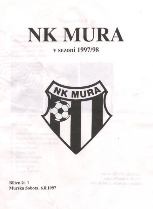 Naslovnica biltena pred pričetkom sezone 1997/1998. Naslovnica biltena pred pričetkom sezone 1997/1998.