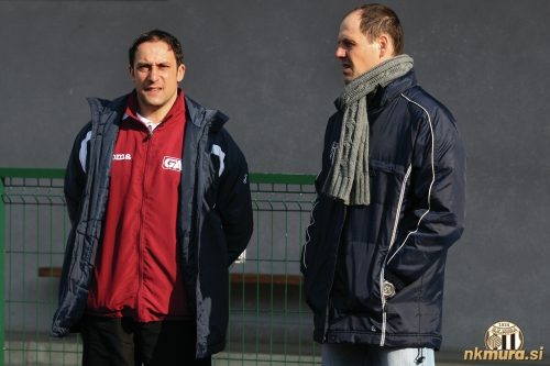 Aleš Čeh, trener GAK-a in Ante Šimundža, trener Mure. Aleš Čeh, trener GAK-a in Ante Šimundža, trener Mure.