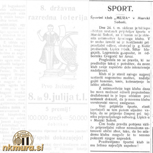 Prvi sestanek prijateljev športa.