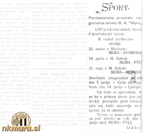 Razpored tekem Mure v spoladanskem delu prvenstva sezone 1924/1925. Razpored tekem Mure v spoladanskem delu prvenstva sezone 1924/1925.