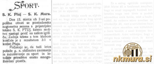 Vabilo na tekmo Mura : Ptuj