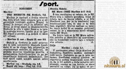 Poročilo s tekme Mura : I.SSK Maribor Poročilo s tekme Mura : I.SSK Maribor