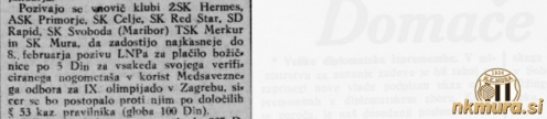 Mura mora plačati "božičnico" v korist IX. Olimpijskih iger. Mura mora plačati "božičnico" v korist IX. Olimpijskih iger.