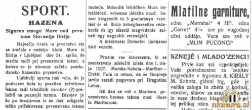 Prvo gostovanje Športnega kluba Mura.