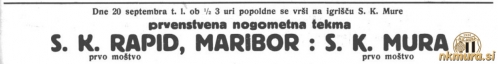 Vabilo na tekmo Mura: Rapid Maribor. Vabilo na tekmo Mura: Rapid Maribor.