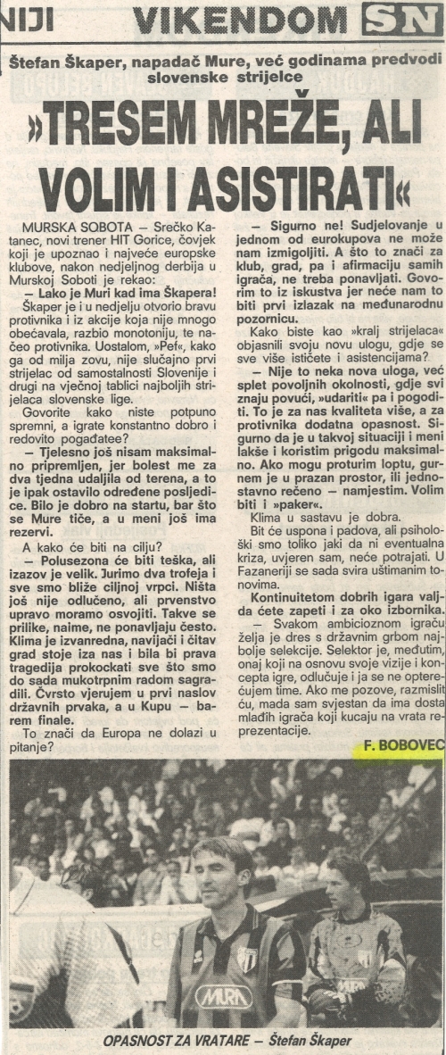 Intervju Štefana Škapera za Sportske novosti.
