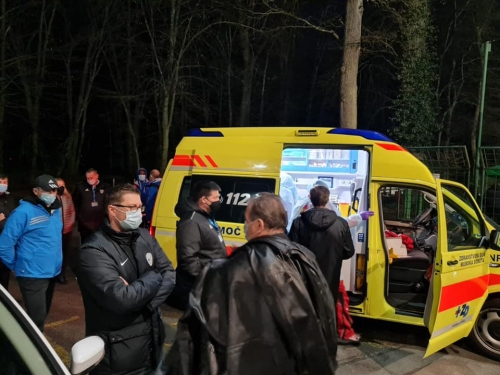 Testiranje na prisotnost koronavirusa pred tekmo Mura : Gorica (20. februar 2020).