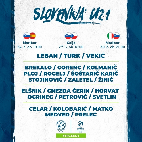 Seznam reprezentantov U21 za evropsko prvenstvo. Med izbranci sta Tomi Horvat in Jan Gorenc. Seznam reprezentantov U21 za evropsko prvenstvo. Med izbranci sta Tomi Horvat in Jan Gorenc.