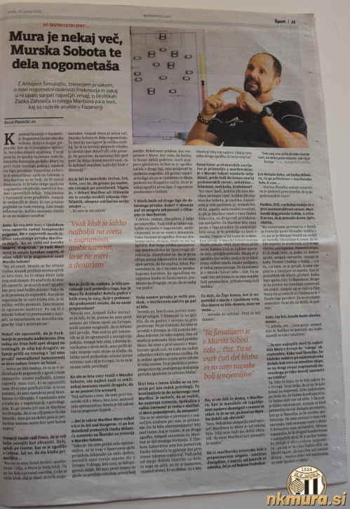 Ante Šimundža v obsežnem intervjuju za mariborski Večer. Ante Šimundža v obsežnem intervjuju za mariborski Večer.