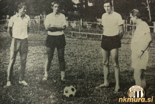 Tri okrepitve Mure: Ivan Pintarić, Ratomir Aprcović, Stanko Kopač in trener Stevan Pozder.