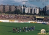 Prihod igralcev na igrišče. Tekma med Bečejm in Muro je bila odigrana na stadionu Vojvodine v Novem Sadu.