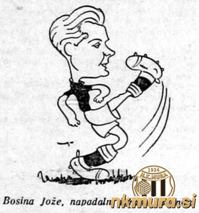Karikatura Jožeta Bosine iz leta 1949. Karikatura Jožeta Bosine iz leta 1949.