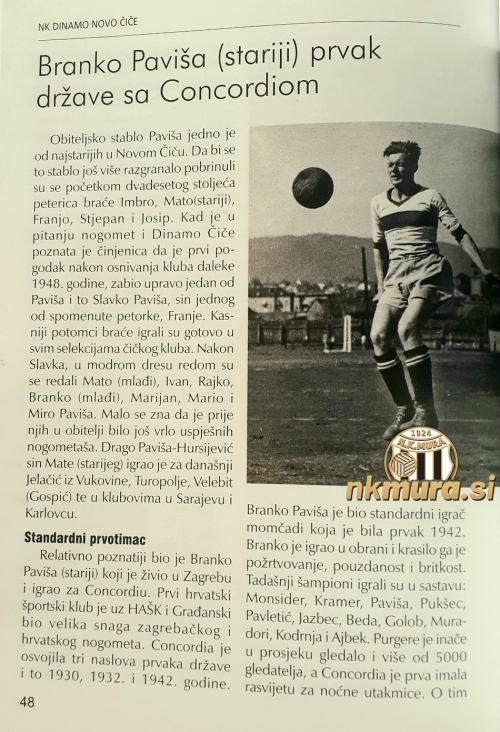 Zgodba o Branku Paviši iz knjige NK Dinamo Novo Čiče.