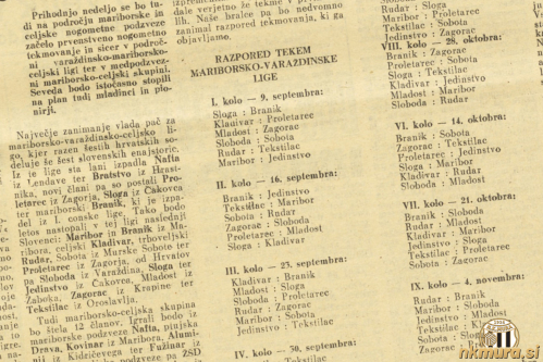 Razpored MVC lige v sezoni 1956/1957. Sobočani se bodo v prvem krogu odpravili v Varaždin. Razpored MVC lige v sezoni 1956/1957. Sobočani se bodo v prvem krogu odpravili v Varaždin.