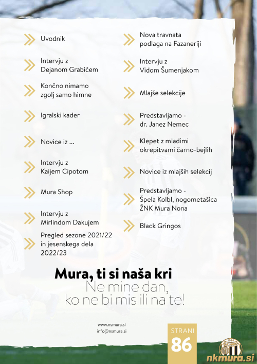 Vsebina desete številke revije Mura. Vsebina desete številke revije Mura.