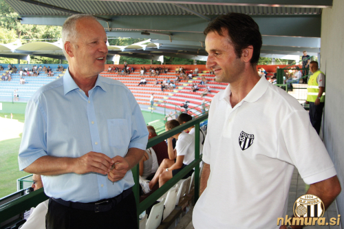 Brane Florjanič (predsednik združenja prvoligašev) in Miroslav Topič (predsednik Mure).