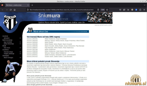 Leta 2002 je bila na strani rubrika posvečena zgodovini Mure. Že takrat se je imenovala Mura skozi čas. Leta 2002 je bila na strani rubrika posvečena zgodovini Mure. Že takrat se je imenovala Mura skozi čas.