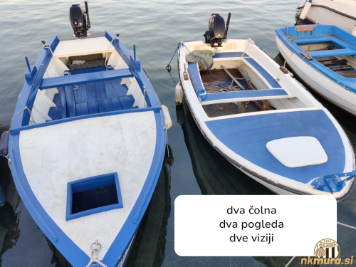 Dva čolna, dva pogleda in dve viziji. Vsak v svojo smer. Dva čolna, dva pogleda in dve viziji. Vsak v svojo smer.