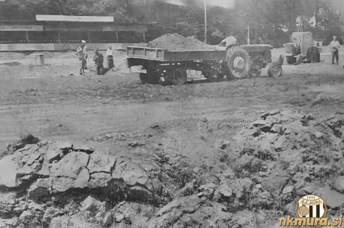 Prenova zelenice na Fazaneriji leta 1964.