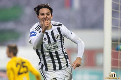 Nikola Jovićević se veseli zadetka proti Rogaški.