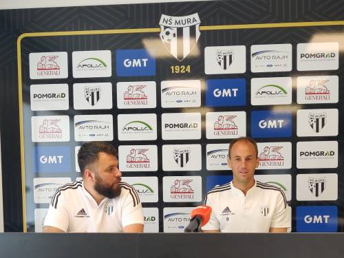 Matic Maruško in Smiljan Kuhar na novinarski konferenci pred prekmurskim derbijem, ki bo 20. julija 2024. Matic Maruško in Smiljan Kuhar na novinarski konferenci pred prekmurskim derbijem, ki bo 20. julija 2024.