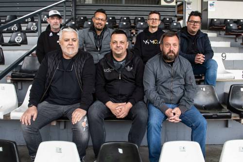 Organizatorji akademije ob 90-letnici leta 2024. Zgornja vrsta od leve: Zlatan Cerić, Aleš Cipot. Simon Horvat, Andrej Bedek. Spodnja vrsta: Drago Škaper, Zvonko Žekš in Aleš Ščančar.