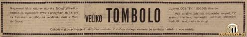 Vabilo na tombolo Mure, ki je bila 5. septembra 1965. Vabilo na tombolo Mure, ki je bila 5. septembra 1965.