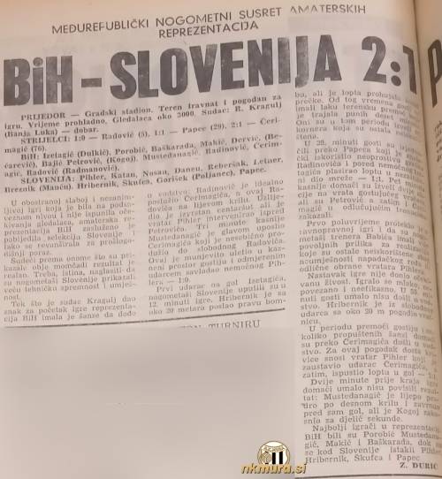 Vratar Mure Alojz Pihler je branil za slovensko reprezentanco na tekmi proti BiH. Vratar Mure Alojz Pihler je branil za slovensko reprezentanco na tekmi proti BiH.