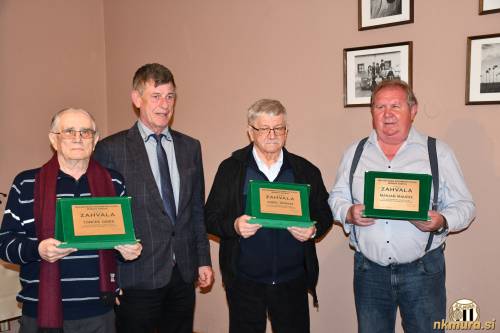 Prejemniki zahvalnih listin na skupščini MNZ Murska Sobota skupaj s predsednikom  Danilom Kacijanom. Od leve: Tonček Gider, Danilo Kacijan (predsednik MNZ MS), Karel Horvat in Marjan Maučec. Prejemniki zahvalnih listin na skupščini MNZ Murska Sobota skupaj s predsednikom  Danilom Kacijanom. Od leve: Tonček Gider, Danilo Kacijan (predsednik MNZ MS), Karel Horvat in Marjan Maučec.