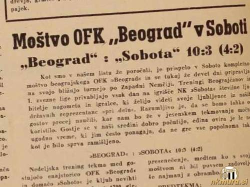 Sobota je gostila zveznega ligaša OFK Beograd. Sobota je gostila zveznega ligaša OFK Beograd.