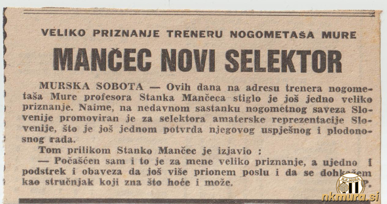 Stanko Maučec selektor amaterske reprezentance Slovenije.