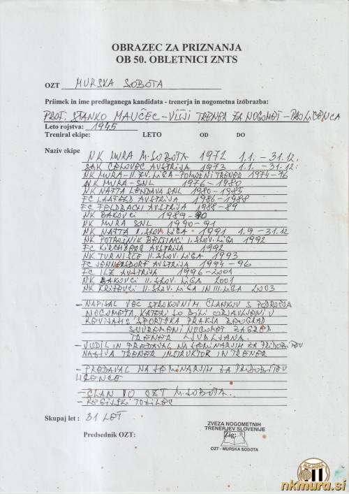 Biografija Stanka Maučeca.