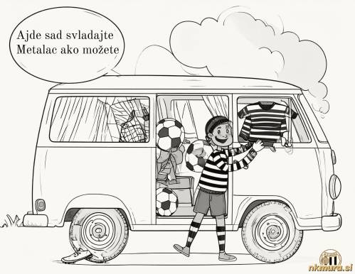 Karikatura, ki prikazuje krajo Murine opreme. Karikatura, ki prikazuje krajo Murine opreme.