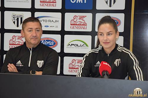 Vladimir Kokol in Lucija Kos pred pvoratno tekmo proti Nordsjællandu.