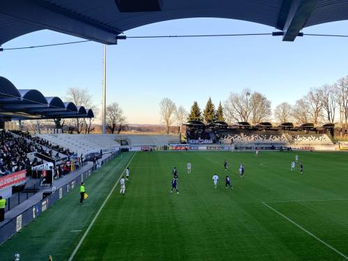 Utrinek z dvoboja Mure in Maribora.