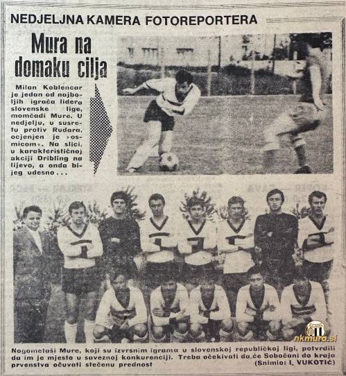 Fotoreportaža s tekme med Rudarjem iz Trbovlja in Muro. Tekma je bila odigrana 31. maja 1970.