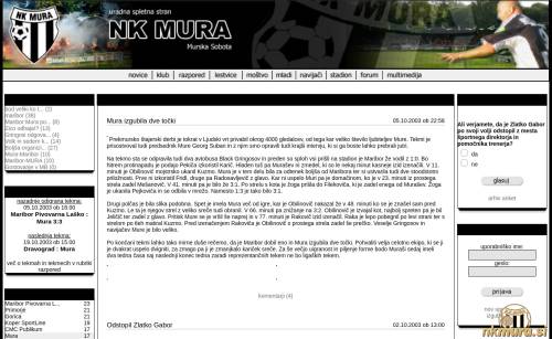 Tako je izgledala spletna Mure leta 2003.