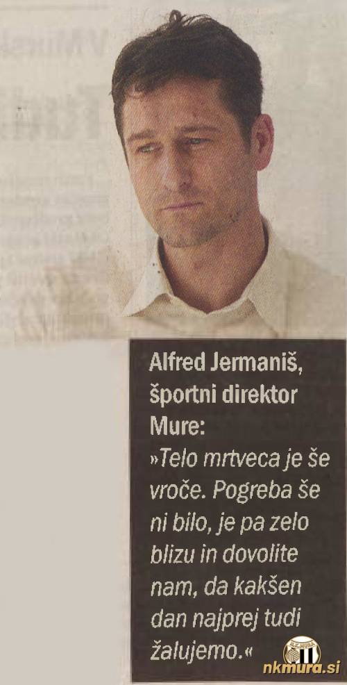 Alfred Jermaniš po zadnji tekmi ŠD NK Mura, 28. maja 2005.