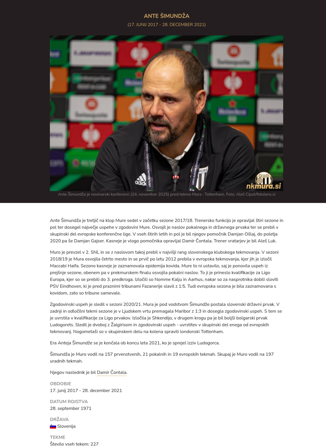 Podatki o Anteju Šimundži.