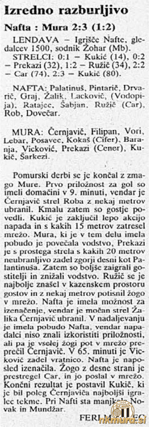 Feri Maučec je leta 1991 uporabil izraz pomurski derbi