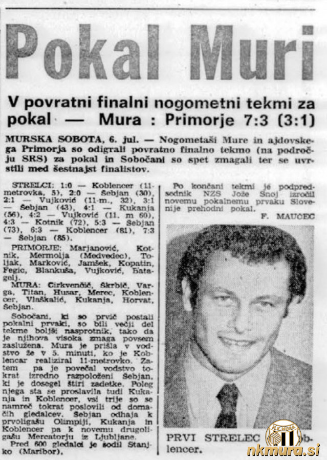 Povzetek povratne tekme za pokal Slovenije med Muro in Primorjem.