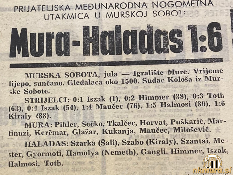 Mura : Haladas, 16. julija 1967. Mura : Haladas, 16. julija 1967.